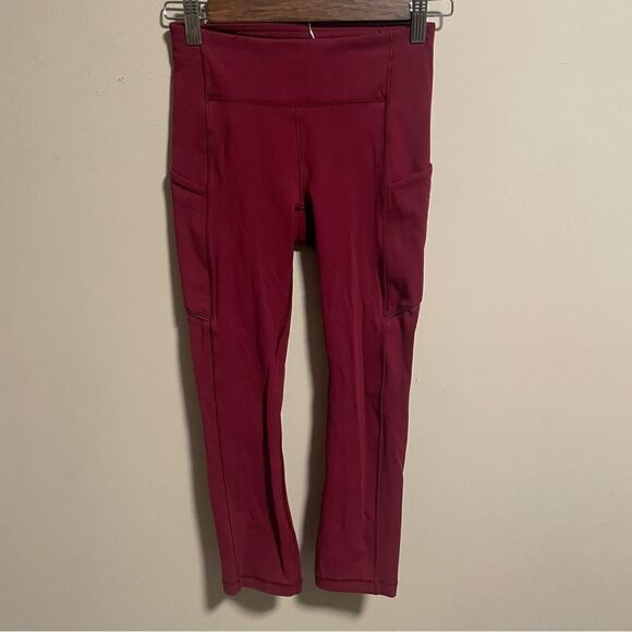 Lululemon Speed Up Crop *21" Ruby Wine- Size 2 - Picture 5 of 6